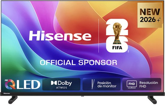 Hisense 40A5S – 40 inch – Hi-QLED – 2026 – Hi-QLED Colour – Dolby Atmos – Tilt to Monitor – FHD Resolution – Noise Reduction – High Contrast