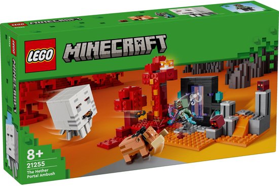 LEGO Minecraft Hinderlaag bij het Nether-portaal – 21255