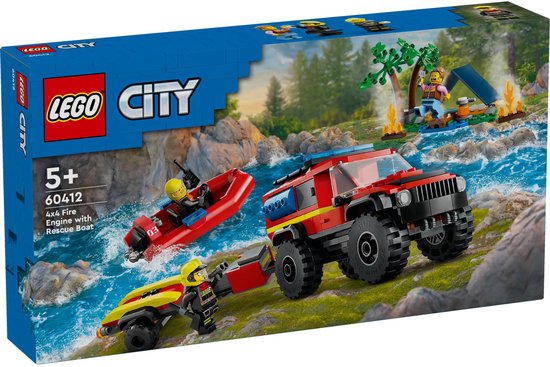 LEGO City 4×4 brandweerauto met reddingsboot – 60412