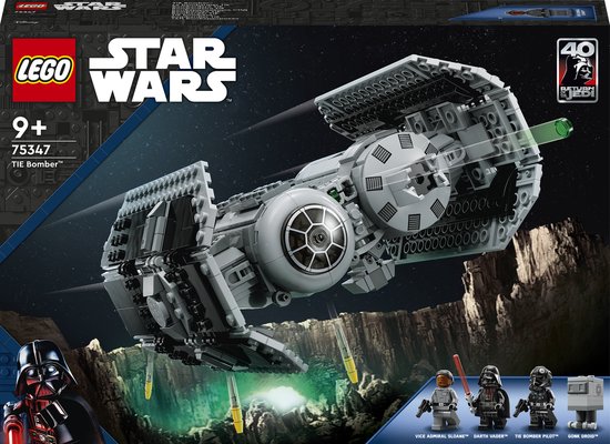 LEGO Star Wars TIE Bomber, Starfighter Modelbouwset met Darth Vader en Gonk Droid – 75347