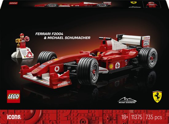 LEGO Icons Ferrari F2004 en Michael Schumacher – 11375