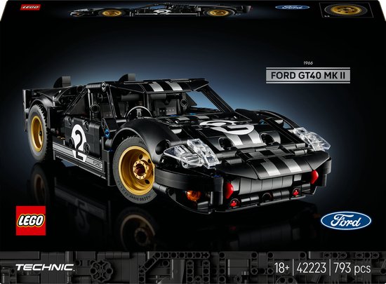 LEGO Technic 1966 Ford GT40 MKII Racewagen – Vintage Auto Bouwpakket voor Volwassenen – 42223