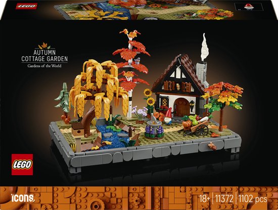 LEGO Icons Herfsttuin met Cottage Herfstdecoratie – Bouwpakket voor Volwassenen – 11372