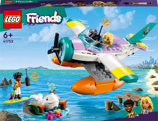 LEGO Friends Reddingsvliegtuig op zee Vliegtuig Speelgoed en Dieren Figuren Set – 41752