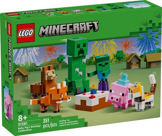 LEGO Minecraft 21281 – Verjaardag van het biggetje (Baby Pig’s Birthday Celebration)