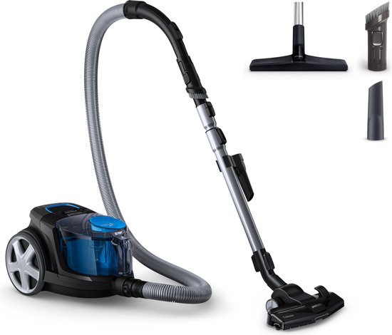 Philips Stofzuiger zonder Zak FC9331/09 – Alle Vloertypen – Sterke Zuigkracht – Met H13 Allergiefilter – Met Extra Mondstuk – Blauw