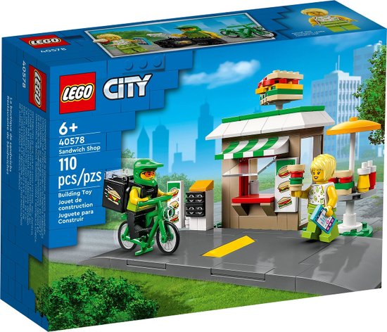 LEGO City – 40578 Sandwich winkel snackbar lego figuur lego fiets hamburgertent exclusief