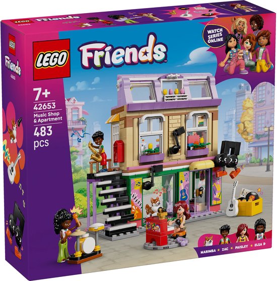 LEGO Friends Muziekwinkel en Appartement Bouwpakket voor Kinderen – 42653