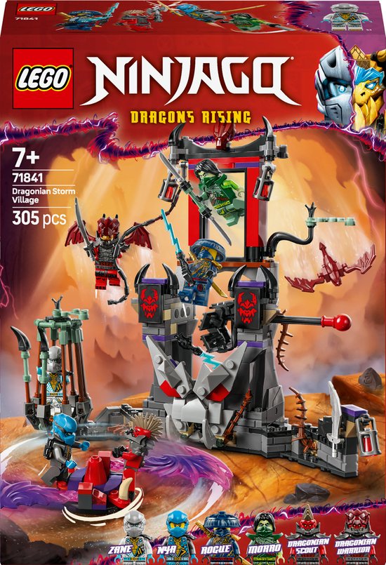 LEGO® NINJAGO® Draconisch dorp gevechtsarena speelset, bouwset voor kinderen met 6 minifiguren en een spinner – 71841